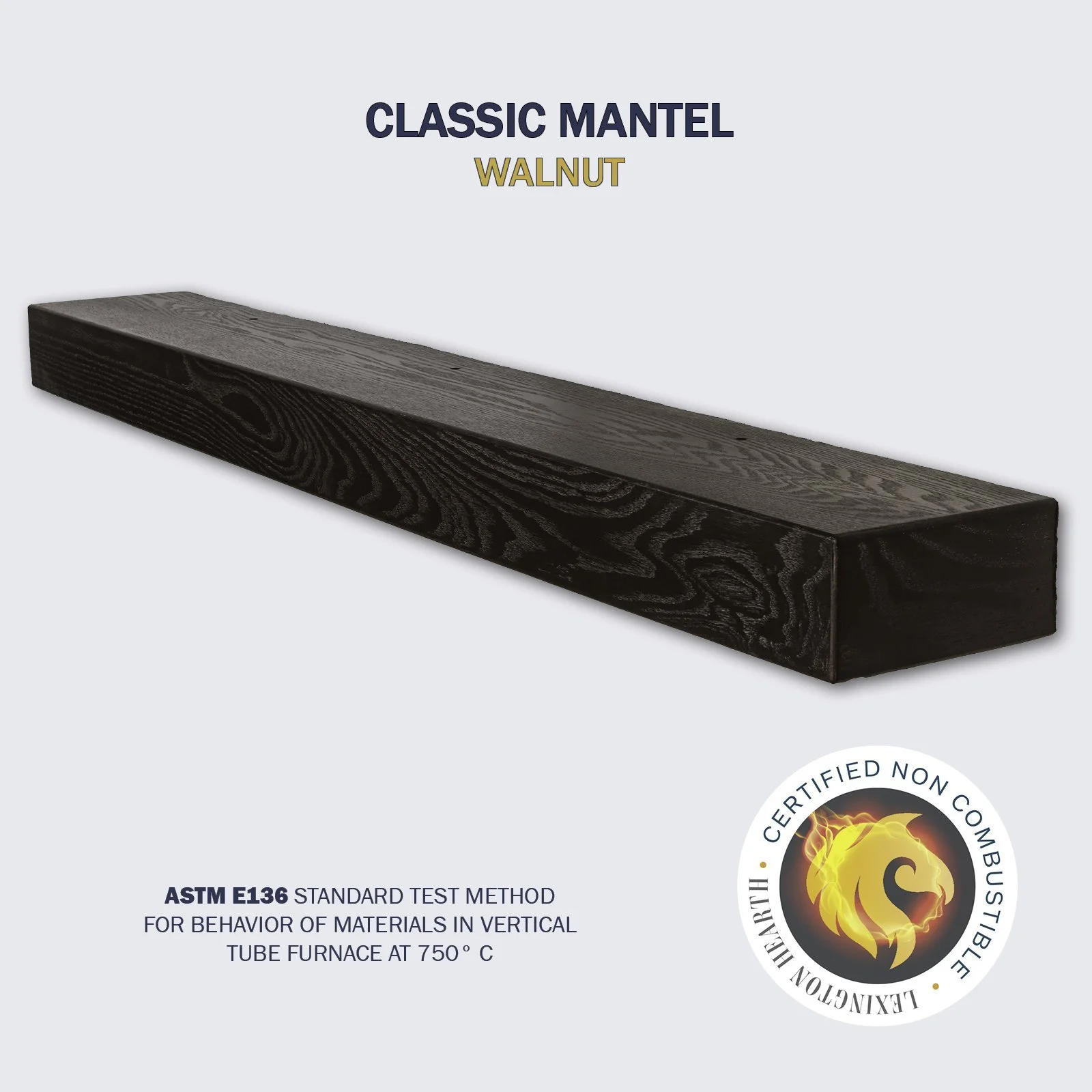 Rockface Limestone non‑combustible concrete mantel shelf with